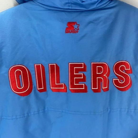 Vintage Starter Houston Oilers Zip Up Coat Large - Picture 8 of 12
